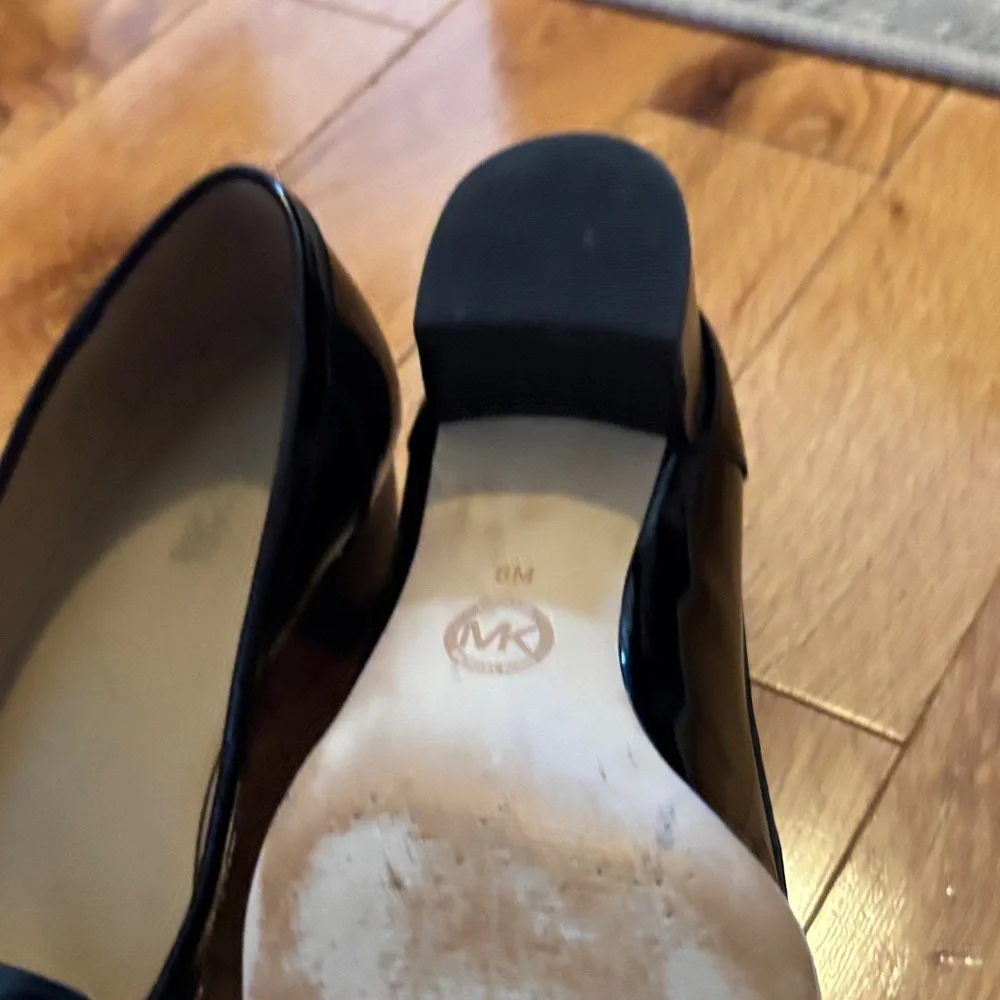 MICHAEL Michael Kors Black Patent Loafers with Silver Hardware - Picture 7 of 9
